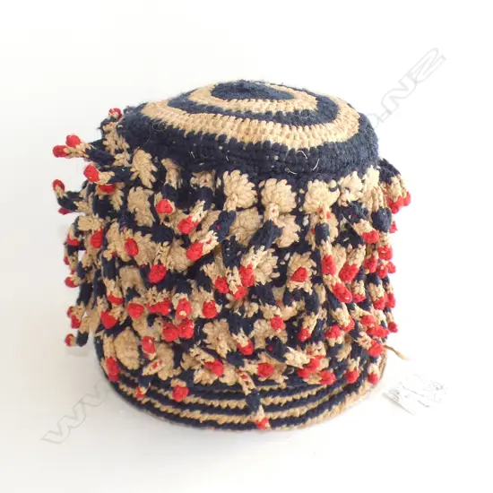 Bamileke prestige hat (ashetu) from Cameroon.